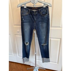 Joe's Jeans Womens Size 28 Distressed Skinny Crop Jeans Ripped‎ Cuffed